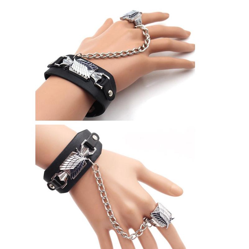 Amine Attack On Titan Косплей Реквизит Браслет + кольцо на палец, коллекция фанатов