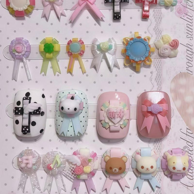 Retro Floral Brooch Butterfly Knot Mini Wings 3D Embossed Nail Art DIY Accessory Silicone Mold for Nail Decoration