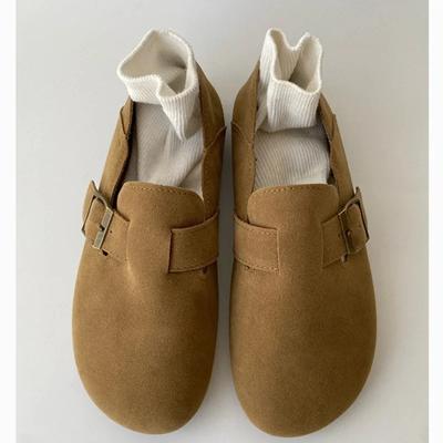 2024 Модные женские замшевые мюли-сабо Бостонские тапочки с пробковой стелькой Сандалии для любителей активного отдыха Пляжные сандалии Полутапочки Мэри Джейн