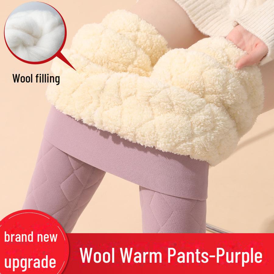Женские зимние леггинсы с высокой талией и флисовой подкладкой - ультра-толстые теплые хлопковые брюки