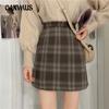 Осенние и зимние женские юбки. Юбка до половины тела. Корейская версия клетчатой ​​твидовой короткой юбки с высокой талией. Тонкая клетчатая юбка с надписью A Word.