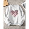 Европейские размеры Детская повседневная толстовка с круглым вырезом, с принтом сердца и текста - Уютный зимний свитер для, Игр, Повседневной одежды - Легкий в уходе ' Верхняя одежда