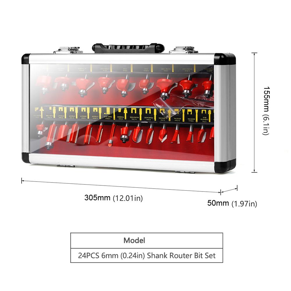 24 шт., деревообрабатывающий фрезерный станок с хвостовиком 6 мм, фреза для фаски, долбежный станок