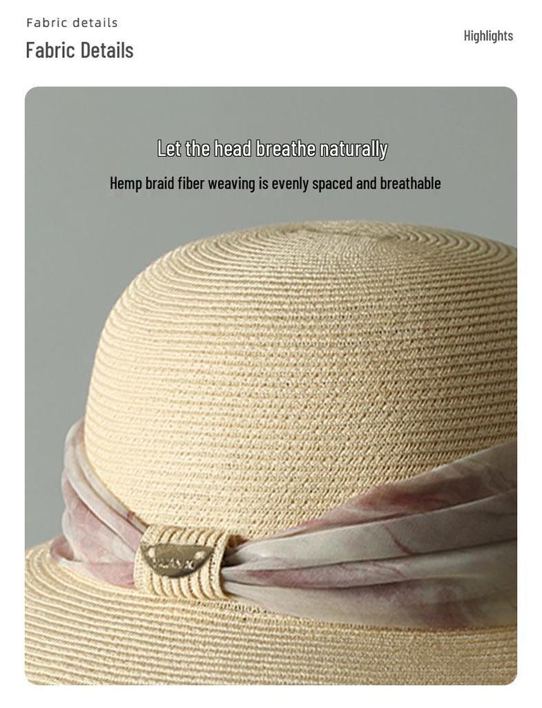 Летняя шляпа от солнца с широкими полями 2025: Дышащая соломенная шляпа-купол для путешествий, пляжа и защиты от солнца