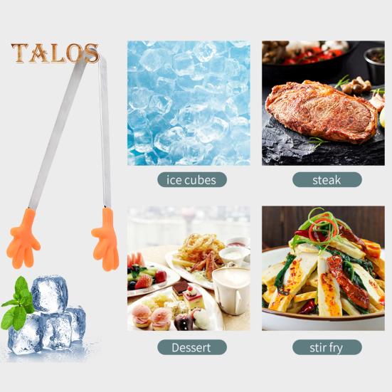 Mini Tongs Serving Tong Stainless Steel Palm Shape Food Tong for Ice Cube Sugar Fruits Salad Barbecue Grilling Buffet Kitchen Cooking
