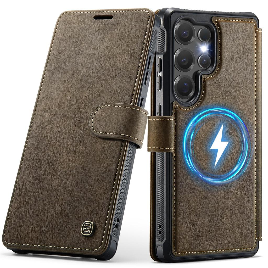 AutSpace-A15 Wallet Case For Samsung Galaxy S26 Ultra , Fashion Premium PU Leather Card Holder Phone Back Cover Protector Skins Shell