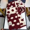 Корейский двусторонний вязаный шарф с крупными волнообразными точками, женский осенне-зимний, с литературным оттенком, теплый и морозостойкий, в ленивом стиле
