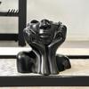 Abstract Face Design Plastic Pen Holder Creative Sculpture Large Capacity Art Supplies Organizer Desktop for Pens Erasers Crayons Markers Makeup Brush
