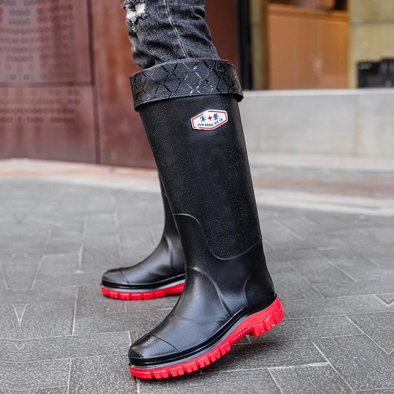 Men's 45CM High Work Rain Boots: Durable, Non-Slip, Waterproof, Thick-Soled for Construction