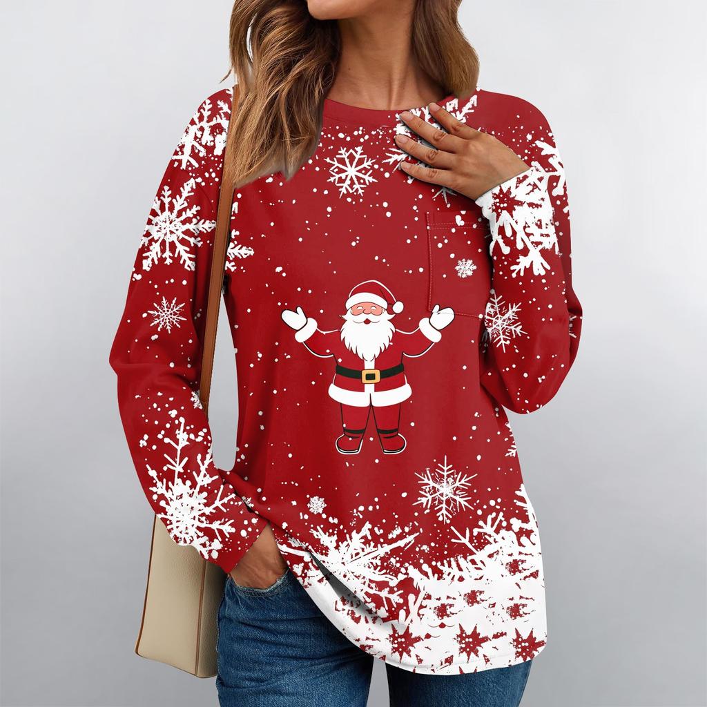 Женские рубашки с длинным рукавом, топы свободного покроя с круглым вырезом, повседневные осенние модные футболки, блузки с карманами, одежда