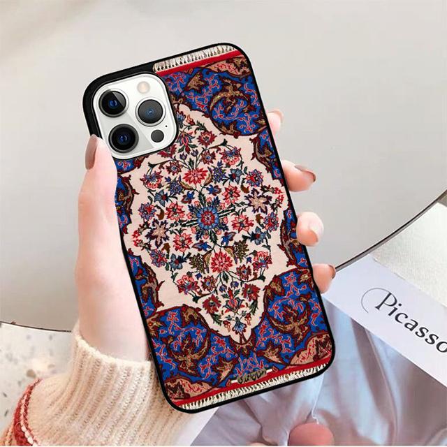 Чехол для телефона с цветочным узором в стиле персидского ковра для iPhone 17 Air 16 15 14 13 12 Pro Max Plus Max Чехол-оболочка coque