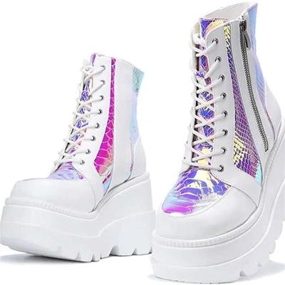 Зимние женские ботинки на толстой подошве, высокие, для улицы, противоскользящая обувь, модные короткие ботинки на молнии, повседневные удобные женские туфли