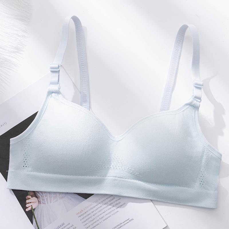 Новое поступление: Бесшовный белый студенческий бюстгальтер — дышащий, удобный, без стального кольца, хлопковые чашечки, тонкий и поддерживающий для лета