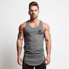 Men’s Summer Training Sleeveless T-shirts Fitness Breathable and Comfortable Cotton Tank Tops Curved Hem