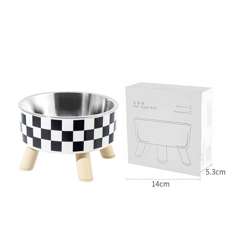 4-угольные миски для кошек из нержавеющей стали с защитой от травм шеи и позвоночника, с приподнятой подставкой, миски для корма и воды для маленьких собак, нескользящая миска для кормления домашних животных