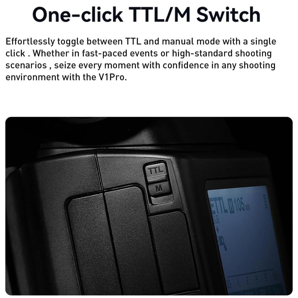 Авторизованная вспышка Godox для камеры Speedlight 76Ws TTL 500 секунд полной мощности Recycle 10 Level LED Modeling Lamp Pro [Godox Agent] V1Pro-S Sony, 2.4G