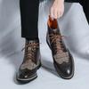 Ботильоны из кожи ручной работы в стиле ретро, модные деловые, формальные, мужские, челси, повседневные, на платформе, мужские, 2024, осень-зима