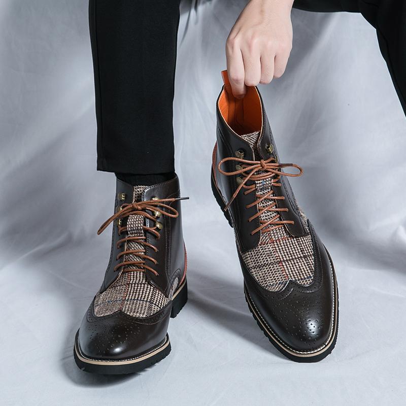 Ботильоны из кожи ручной работы в стиле ретро, модные деловые, формальные, мужские, челси, повседневные, на платформе, мужские, 2024, осень-зима