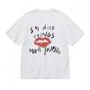 Women's T-shirt With Bold Red Lips Graphic Unisex White 100% Cotton Tops Summer