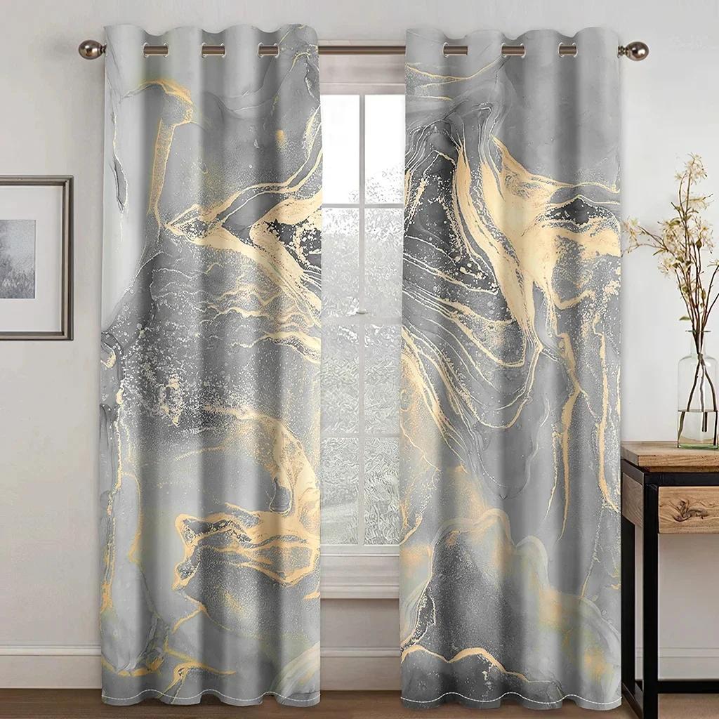 2 панели абстрактные геометрические шторы с мраморной текстурой и принтом для спальни, гостиной, оконные жалюзи от пола до потолка