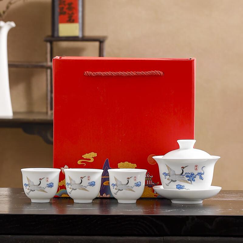 Chinese Ink Wash Ceramic Kung Fu Tea Set