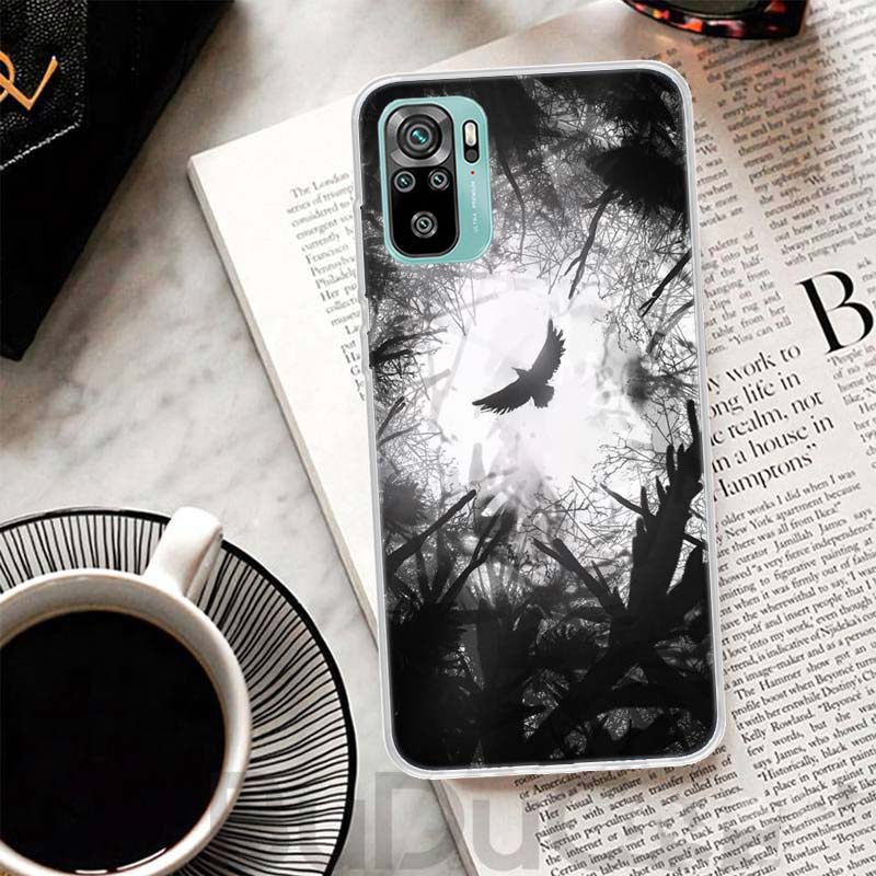 Crow Raven Dark Skull Cover For Xiaomi Redmi Note 14 13 12S 12 11 Pro Plus Phone Case 11S 10S 10 11E 11T 14Pro 13Pro Print Coque