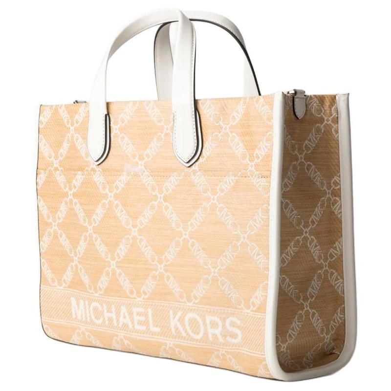 Michael Kors Сумка Серебристая фурнитура, полиэтилен и полиэстер (полиэфирное волокно) и солома, сумка-тоут, оте сумка, сумка для покупок, сумочка