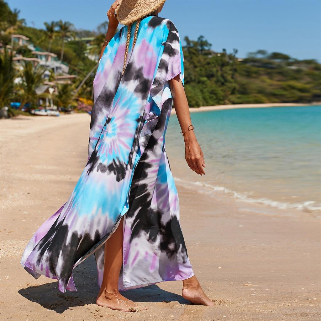 Ladies Loose Beach Cover Up Robe Vacation Sun Shirt Cover Up