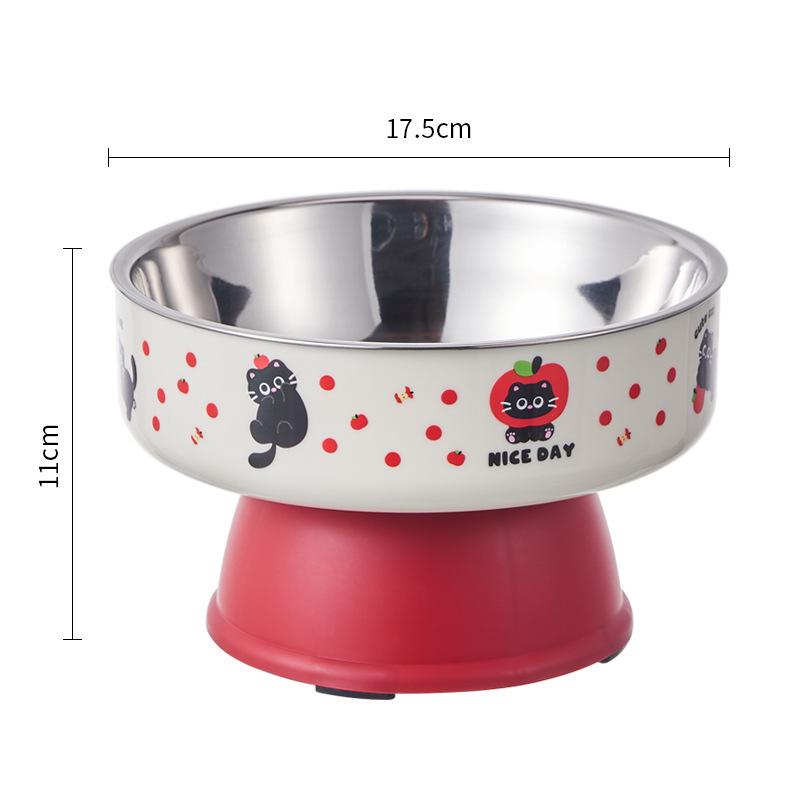 Приподнятая миска из нержавеющей стали для домашних животных с защитой от опрокидывания для кошек и собак