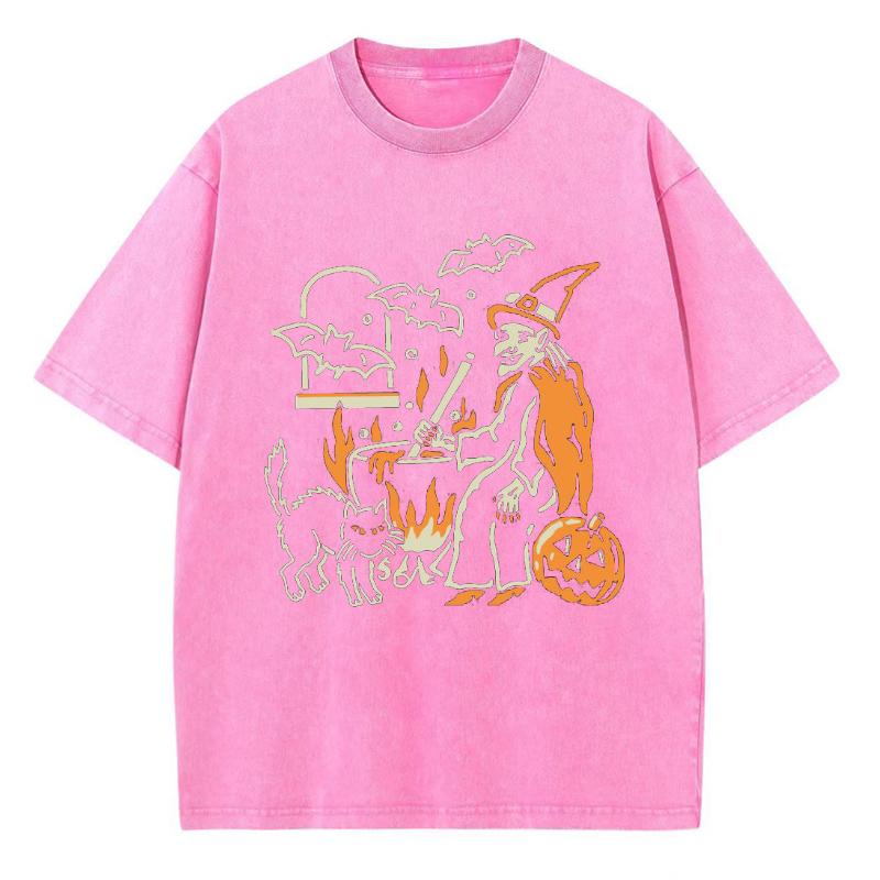 Летняя женская футболка унисекс с коротким рукавом и принтом тыквы на тему Хэллоуина, повседневная мужская ретро-одежда