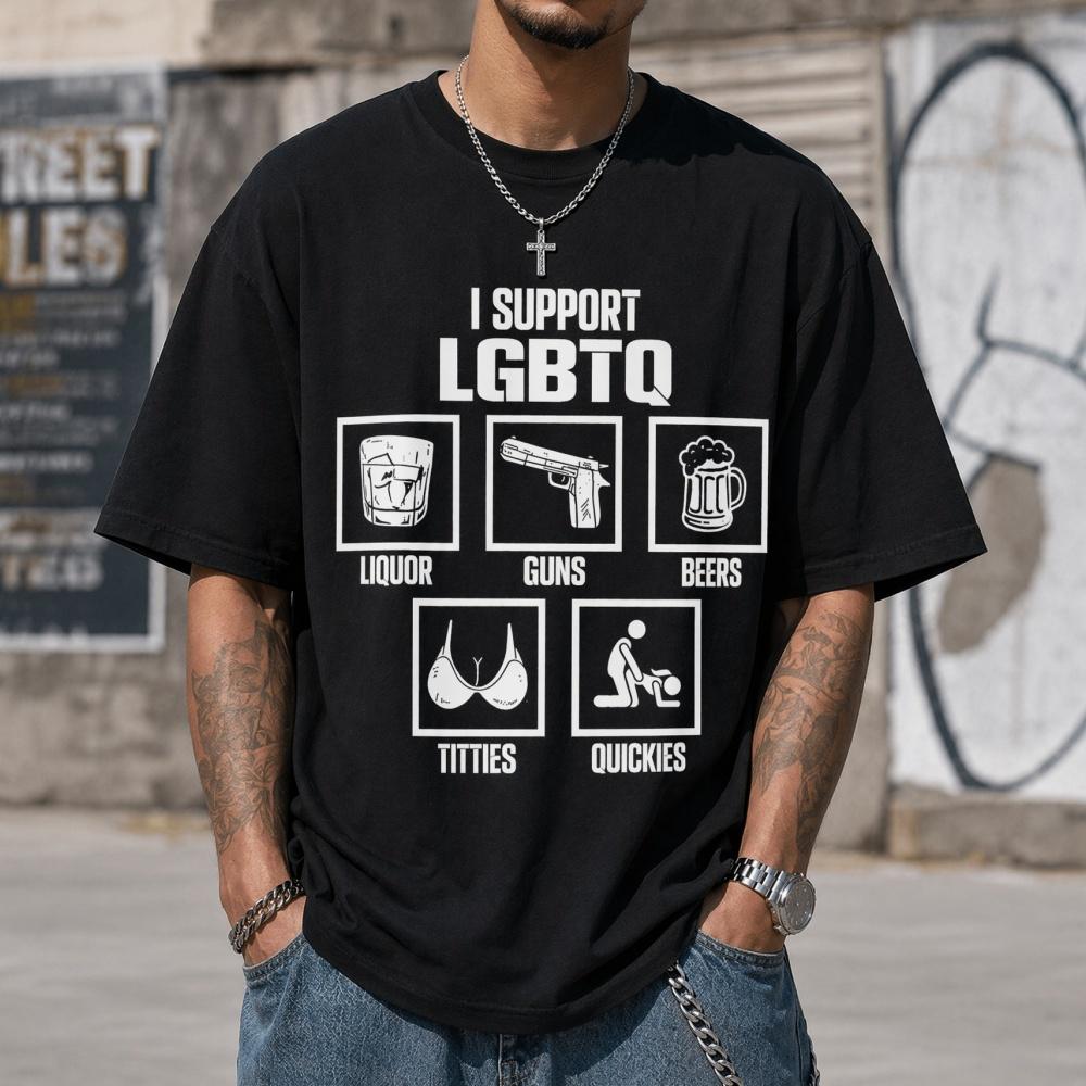 I Support LGBTQ Shirt Funny Meme Women Men T Shirt Pride Month Tops Cotton Tees