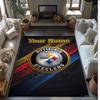Pittsburgh Steelers Crystal Velvet Rug, Custom Name Text Personalized Non‑Slip Floor Mat for Home Decor Gift