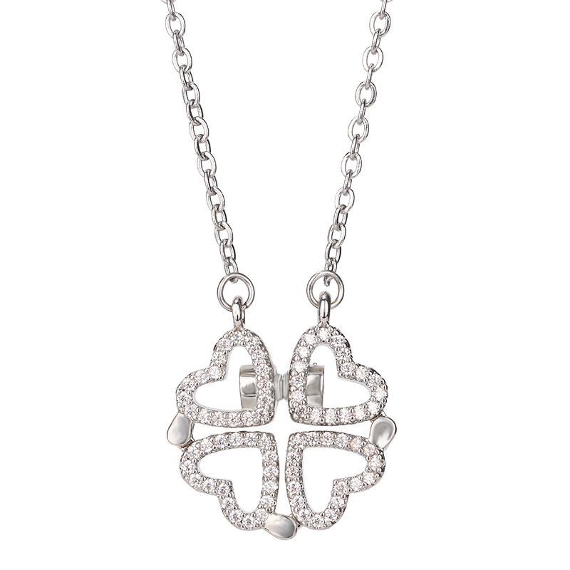Love Variety Folding Hollow Clover Clavicle Necklace Necklace Special For