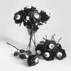 Single Stem Black Rose with Eyeballs, Ideal for Halloween Party & Scary Role Play Props.