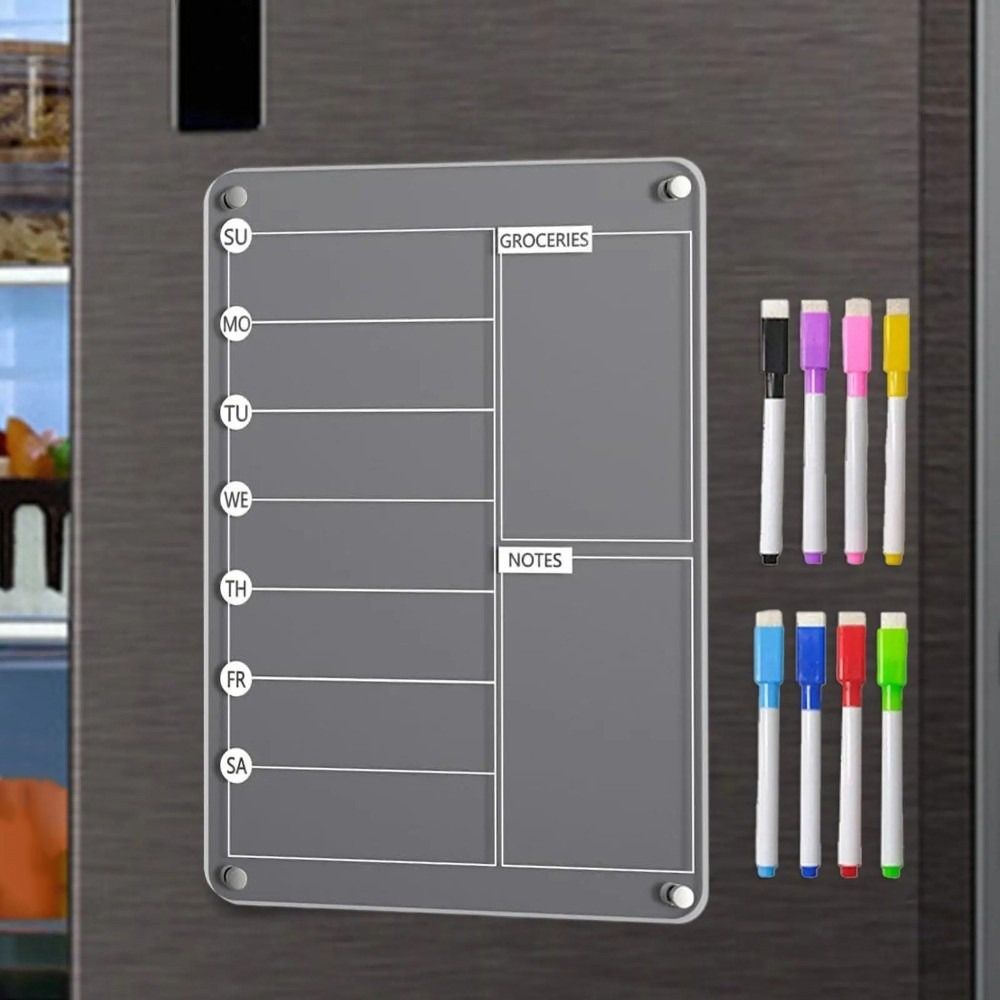 Transparent Magnetic Acrylic Weekly Planner Reusable Planning Note Board  School