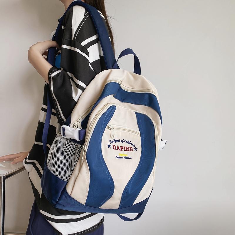 Рюкзак Студентка Повседневная школьная сумка Цветной контрастный рюкзак