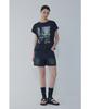 Bobeu Винтажные стираные джинсовые шорты_Черный 7156255004