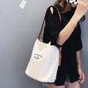 Новая модная холщовая сумка-тоут, однотонные сумки через плечо большой емкости для женщин, повседневная студенческая сумка для книг