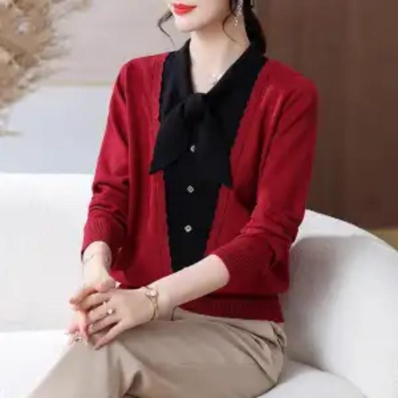 Новый осенний пуловер с круглым вырезом на пуговицах, модный однотонный универсальный повседневный свитер, вязаный топ