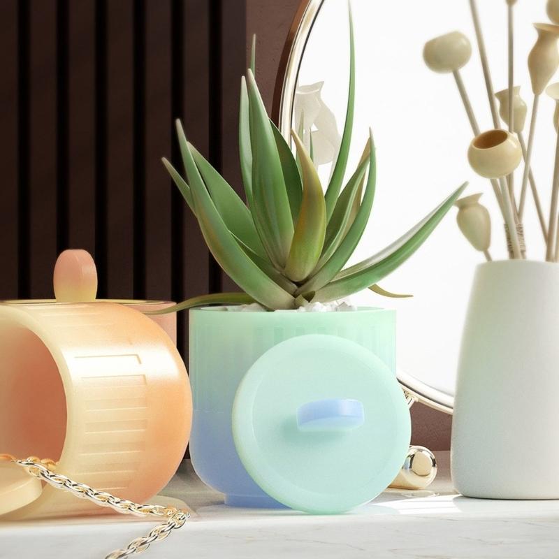 Silicone Storage Jar Mould Jewelry Box Moulds Resin Mold Storage Container Molds with Lid Candle Cup Molds for DIY Craft