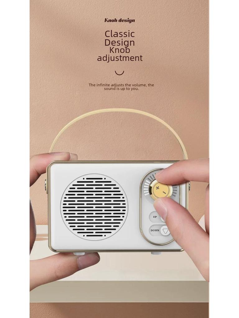 Портативный ретро мини Bluetooth-динамик с USB, TF-картой, FM и высококачественным звуком для использования на открытом воздухе