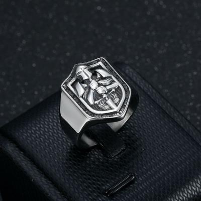 Винтажное кольцо тамплиера из титановой стали для мужчин, персонализированные украшения, серебряное кольцо в стиле хип-хоп, панк, вечерние, мужское кольцо на палец