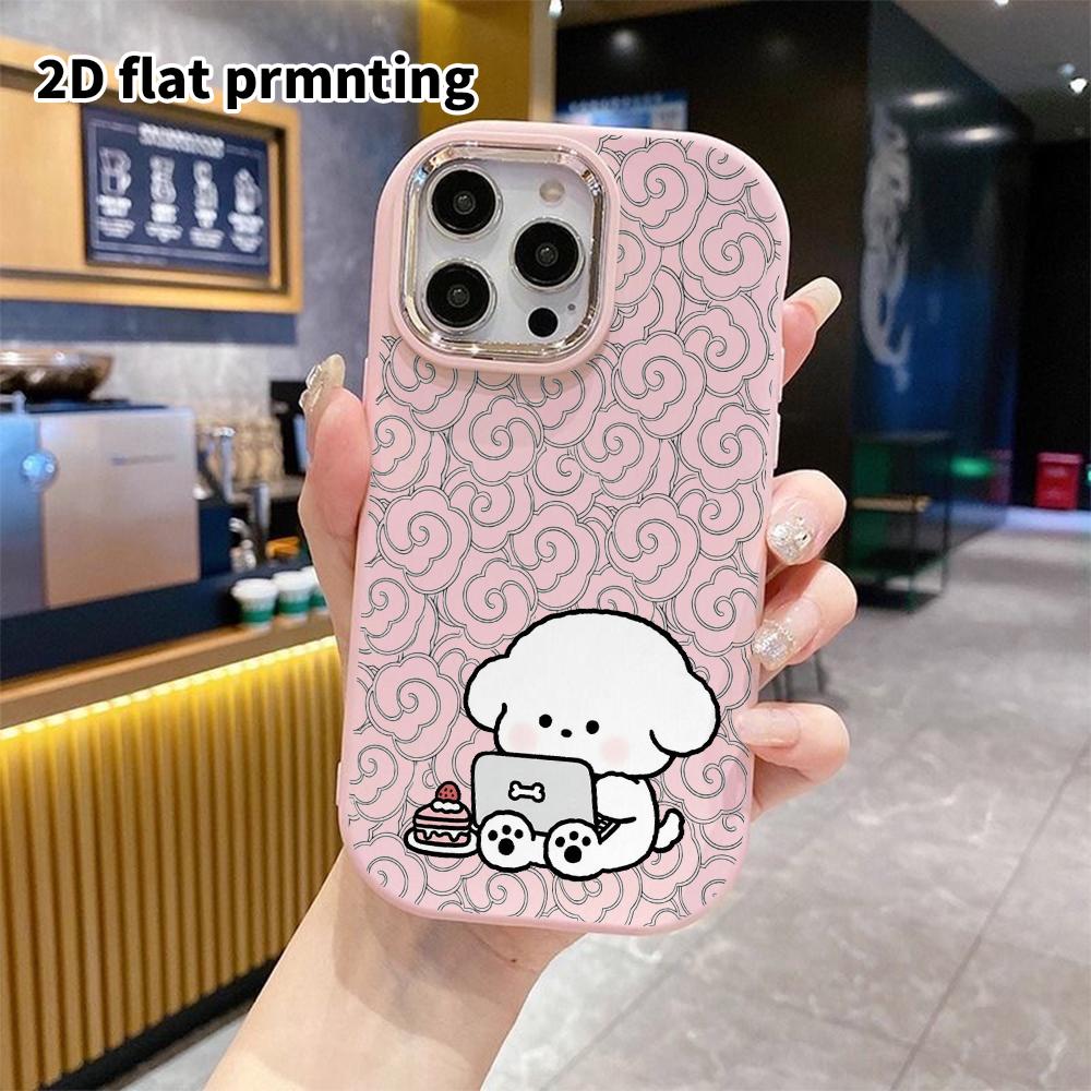 Phone case: 2D flat design suitable for iPhone 18 17 16 15 14 13 Pro protective case, couple style, for typing on the computer, Christmas and Hallowee