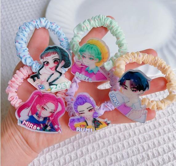New Hot KPOP Demon Hunter Girl Group Acrylic Hair Ties, Hairpins, Cute Cartoon Combs, and Other Accessories for Little Girls