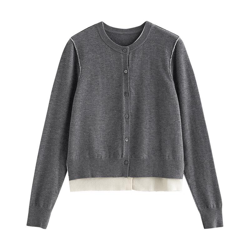 Women's Contrast Faux Cashmere Knit Sweater