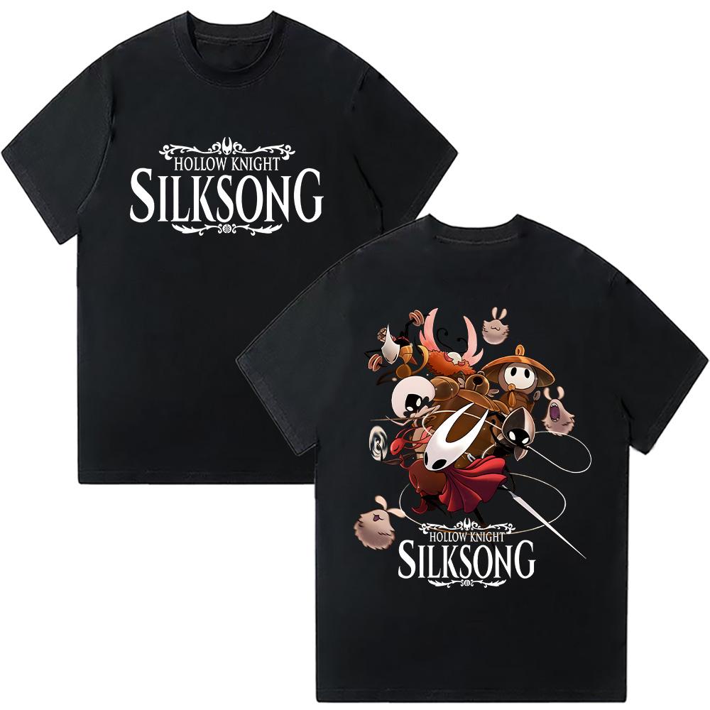 Hollow Knight Silksong Graphic T Shirt Men's Clothing Casual Short Sleeve Top Fashion Cartoon Hot Game Unisex T-shirt Cotton Tee