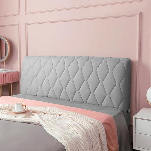 Чехол на изголовье мягкого бархата, утолщенный, полностью обернутый, стеганый, универсальный, против столкновений, пылезащитный прикроватный защитный чехол