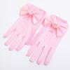 Bow Knot Lace Mesh Gloves Short Etiquette Dress Gloves  Holiday Princess Birthday Party Gloves