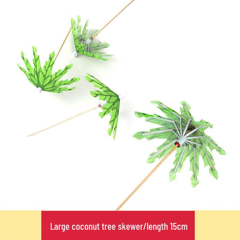 Tropical Cake & Cocktail Decoration Set: Coconut Tree, Umbrella, Insert Cards