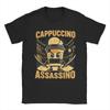 Смешная итальянская футболка с принтом Brainrot Cappuccino Assassino, унисекс, с круглым вырезом, 100% хлопок, футболка, футболка, подарок на день рождения, одежда